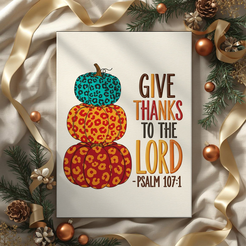 Colorful Stacked Pumpkin Scripture Wall Art for Entryway Decor Canvas ...