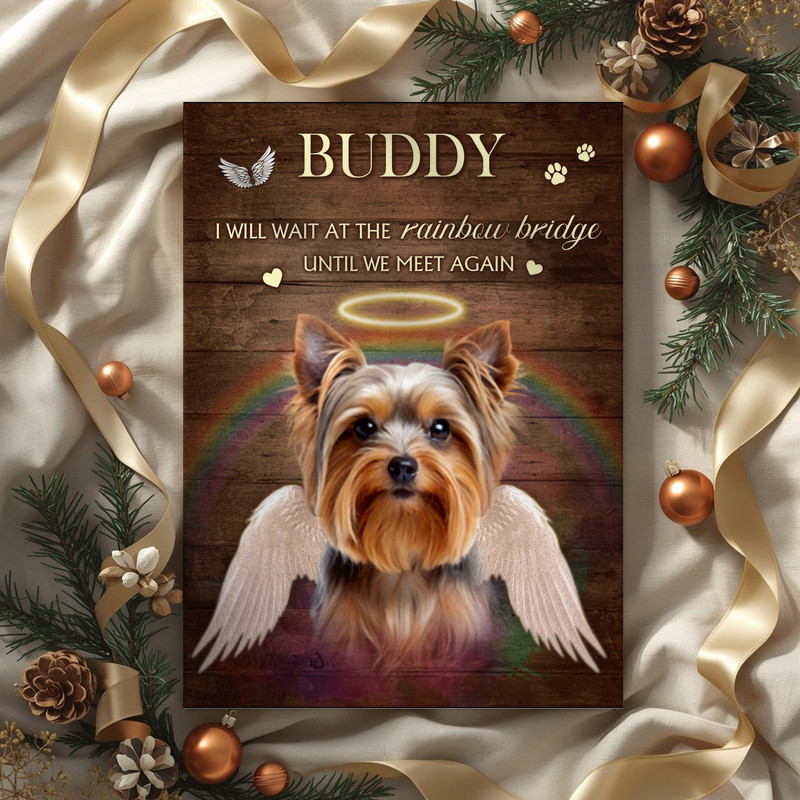 Angel wings dog memorial canvas wall art, night sky background with halo and stars, vertical layout, memorial decor bedroom Angel wings dog memorial canvas wall art, night sky background with halo and stars, vertical layout, memorial decor bedroom