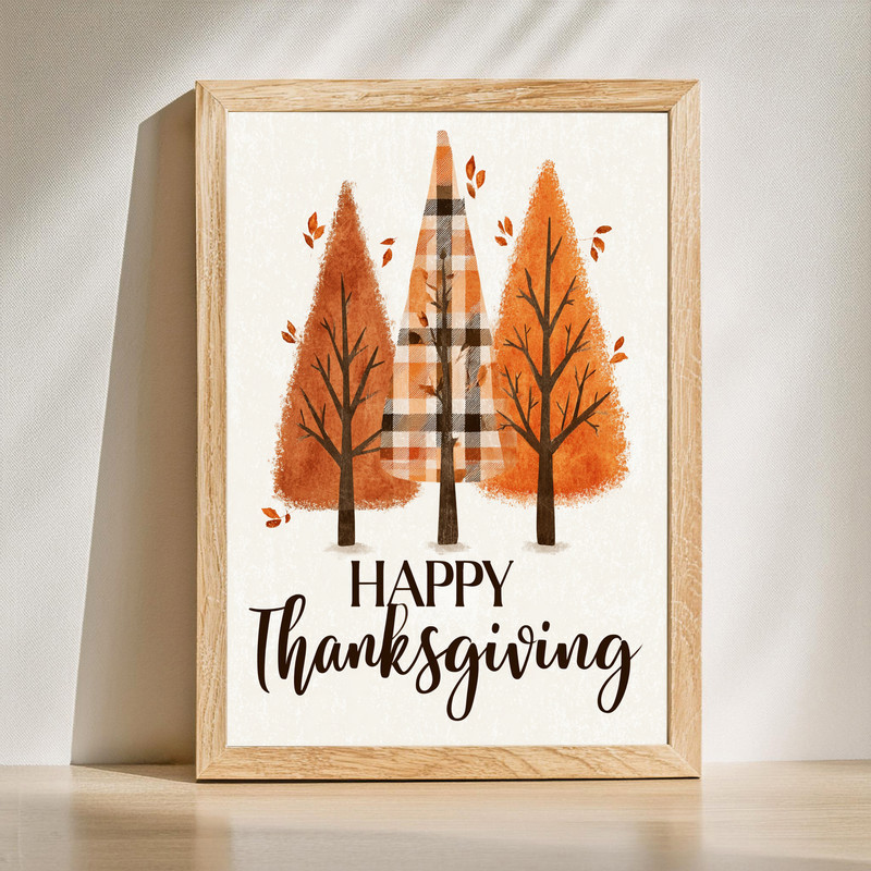 Autumn tree canvas wall art with warm fall foliage, a seasonal accent for Thanksgiving hallway decor and entryway walls | Familywalldecor