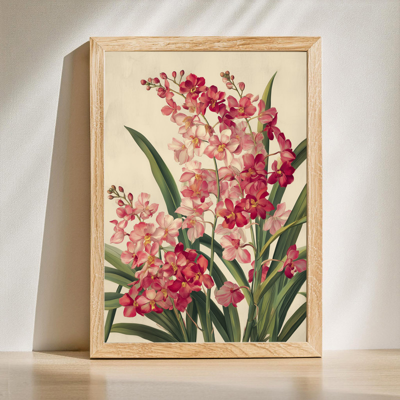 Botanical Orchids, Vintage Floral Canvas Wall Art | Family Wall Decor