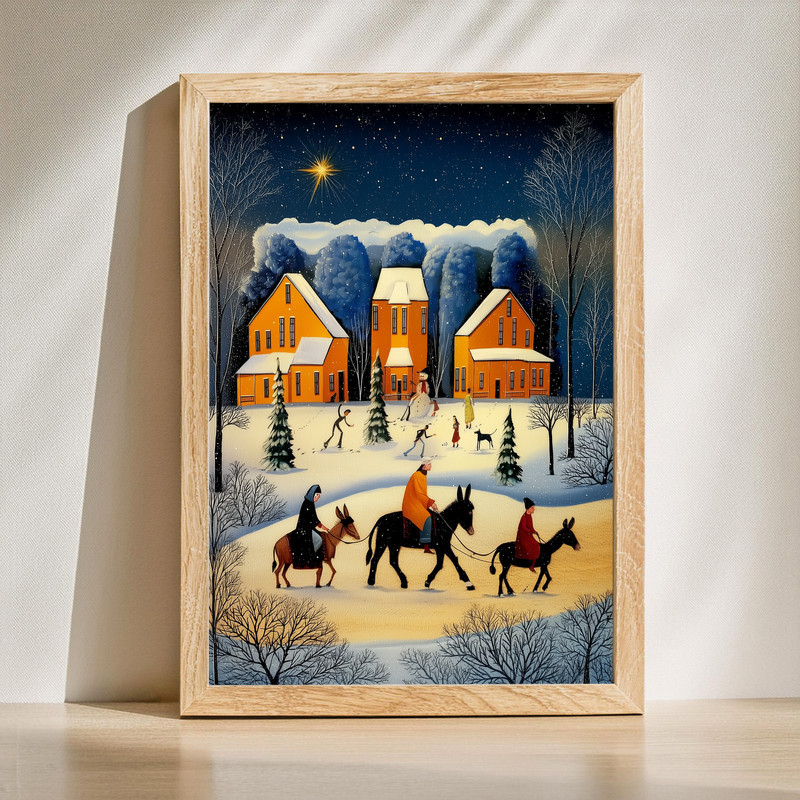 Silent Night Journey canvas wall art for entryway decor, a serene night motif with journey-inspired elements and design. | Familywalldecor