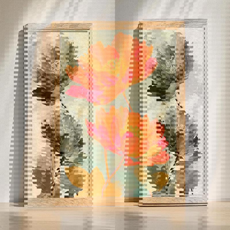 Autumn botanical canvas wall art in warm earthy tones with fall leaves and stems, ideal seasonal decor for a dining room | Familywalldecor