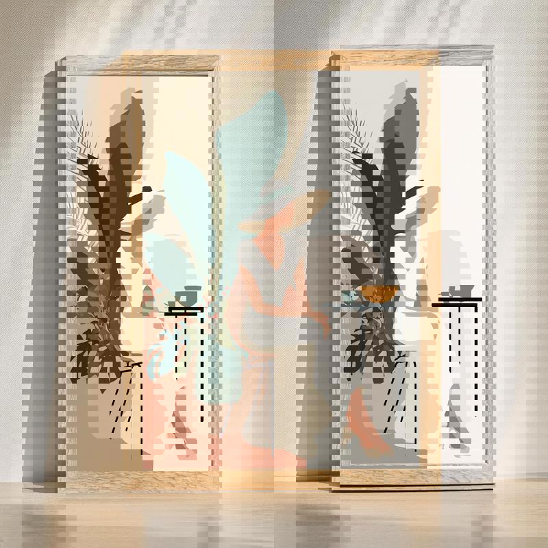 Minimalist Christmas canvas wall art featuring a subtle tree on a neutral background, landscape for dining room serenity | Familywalldecor