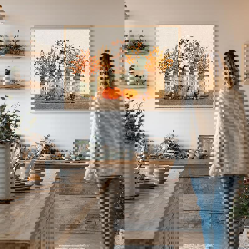 Thankful Still Life, Rustic Fall Farmhouse Art For Dining Room Decor Canvas | Familywalldecor