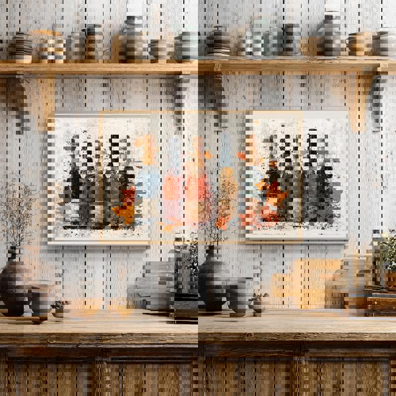 Thanksgiving Pop– Rustic Champagne Celebration For Dining Room Canvas | Familywalldecor