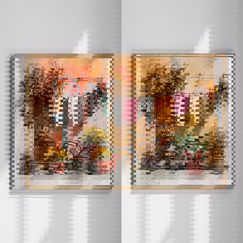 Autumn Loads Thanksgiving laundry room watercolor canvas, fall wall art with warm harvest tones for cozy utility room decor. | Familywalldecor