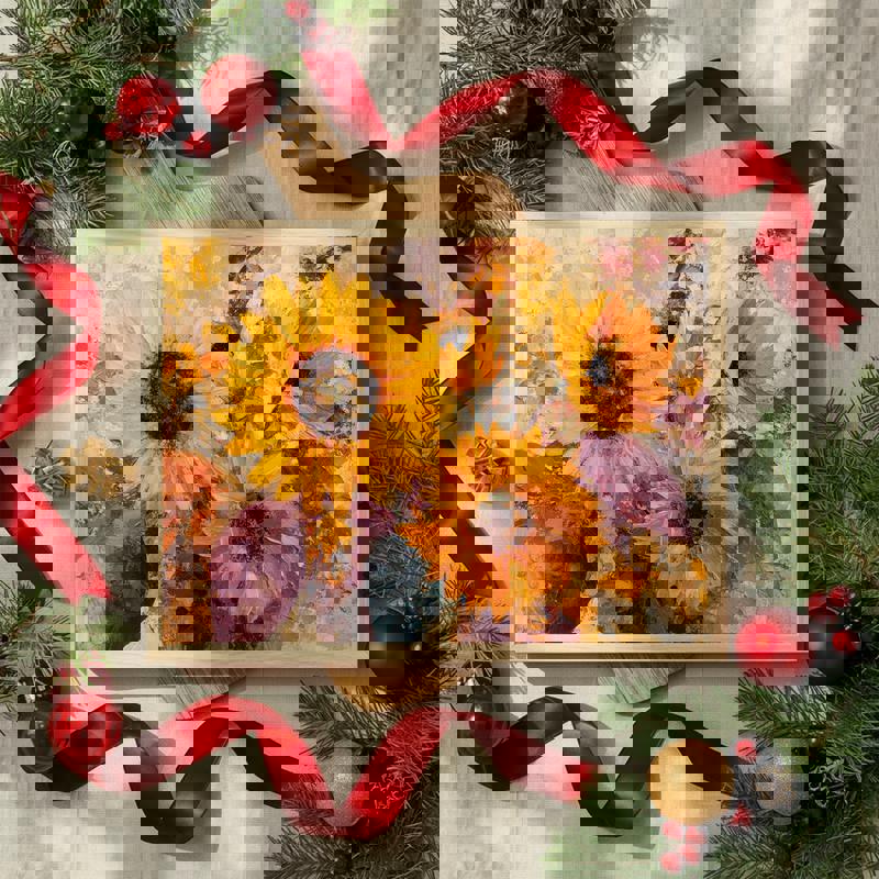 Sunflower Cheer - Thanksgiving Floral For Dining Room Canvas