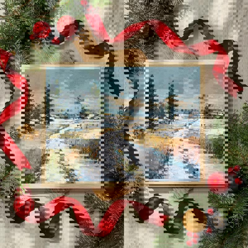 Winter Brush, A Christmas Countryside WalkArtfor Dining Room Canvas | Familywalldecor