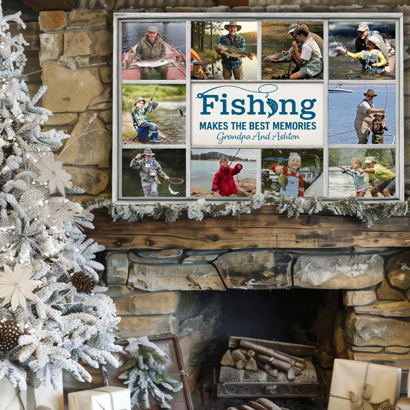 Custom Fishing Photo Canvas - Best Memories Gift for Dad/Grandpa