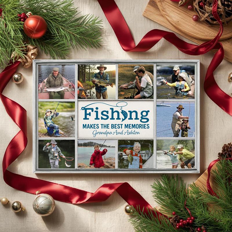 Custom Fishing Photo Canvas - Best Memories Gift for Dad/Grandpa