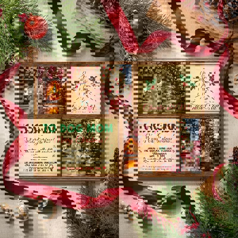 Dog & mom photo collage canvas, custom photo grid and name, modern minimalist design, meaningful Christmas gift for dog mom Dog & mom photo collage canvas, custom photo grid and name, modern minimalist design, meaningful Christmas gift for dog mom