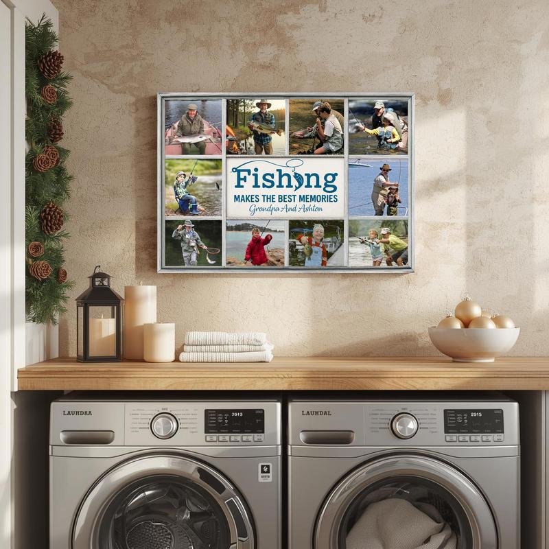 Custom Fishing Photo Canvas - Best Memories Gift for Dad/Grandpa