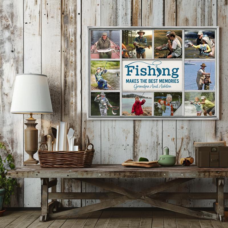 Custom Fishing Photo Canvas - Best Memories Gift for Dad/Grandpa