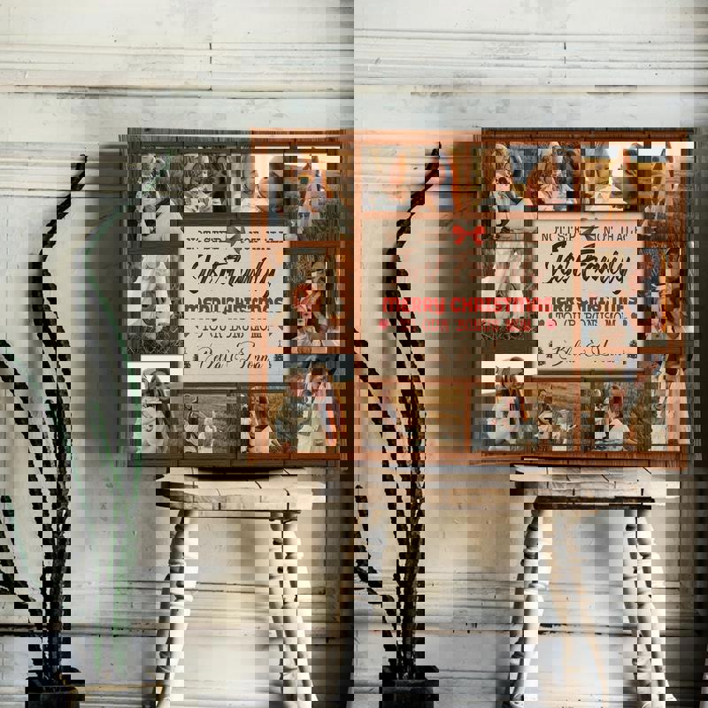 Bonus Mom photo collage canvas, coastal farmhouse wall art, personalized kids' photos and date for Mother's Day