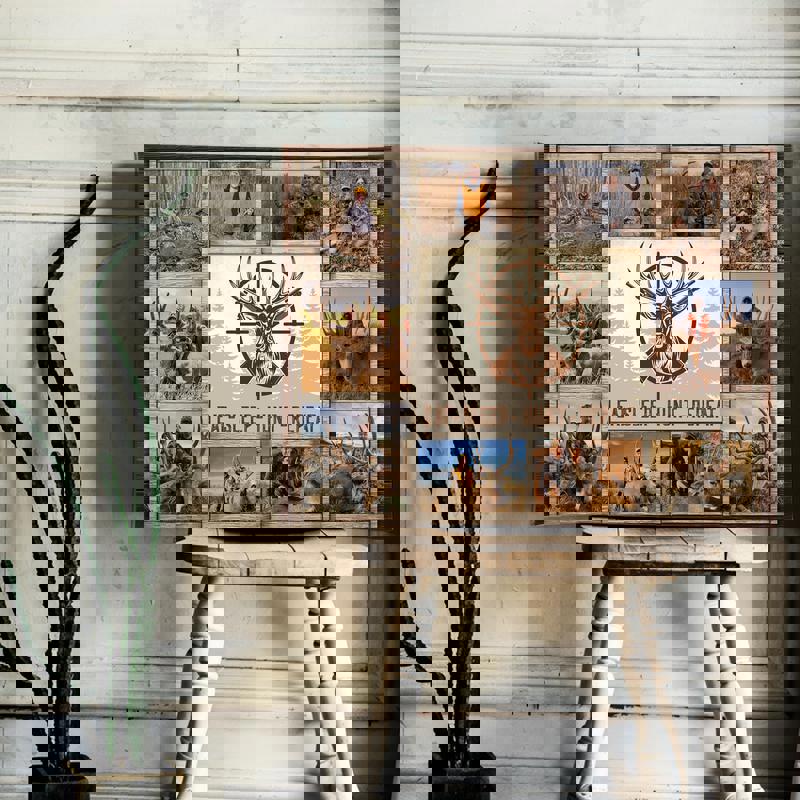 Deer hunting canvas custom photo collage, farmhouse wall art, decor for office or study, personalized gift for hunters