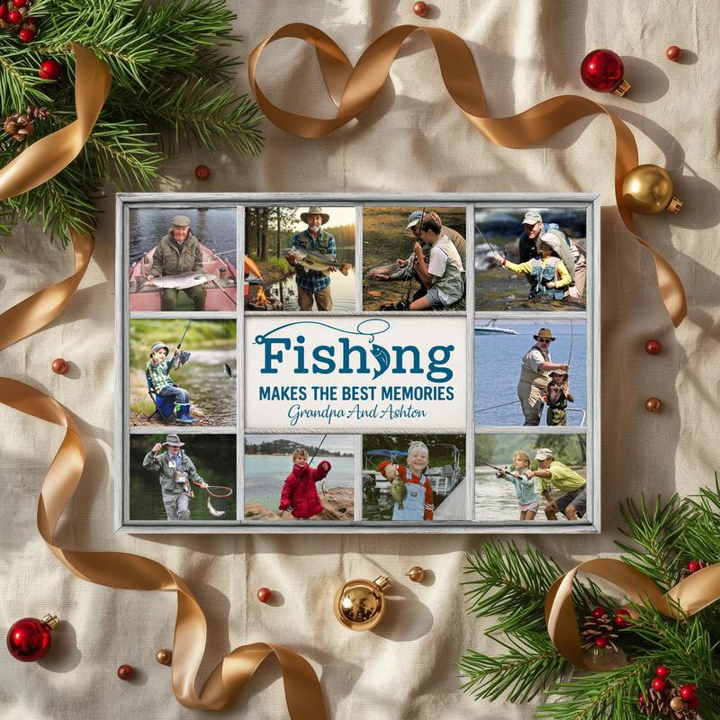 Custom Fishing Photo Canvas - Best Memories Gift for Dad/Grandpa