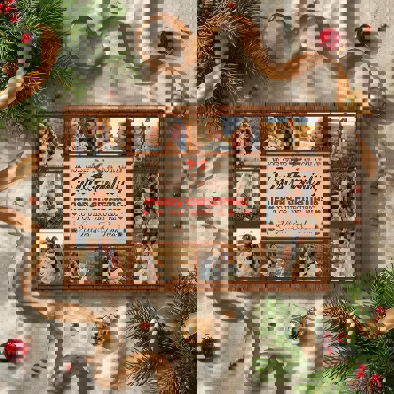 Stepped Up Mom photo collage canvas in portrait layout, coastal farmhouse wall art with personalized photos, names, and date