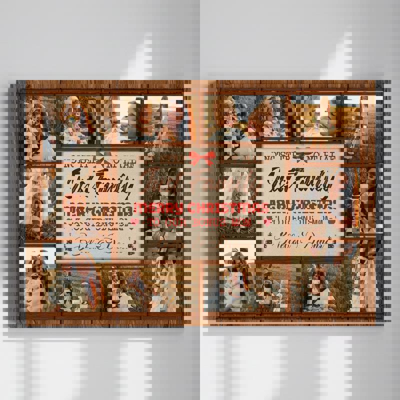 Stepped Up Mom photo collage canvas, personalized with family photos and names, coastal farmhouse wall art for Mother's Day | Familywalldecor