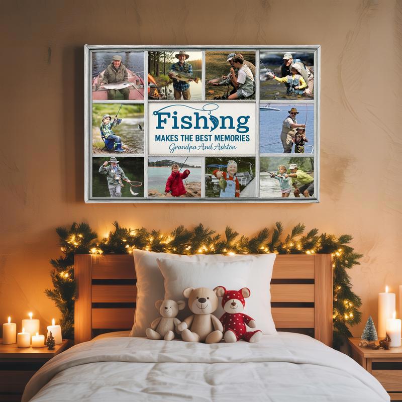 Custom Fishing Photo Canvas - Best Memories Gift for Dad/Grandpa