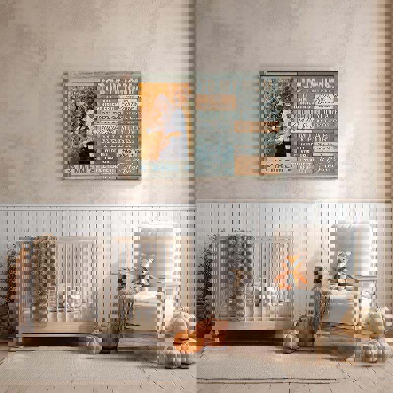 Dog mom canvas, personalized with pet photo and To My Mom note, farmhouse cottage decor, sweet keepsake for Mother’s Day