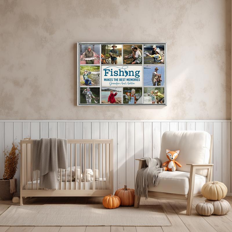 Custom Fishing Photo Canvas - Best Memories Gift for Dad/Grandpa