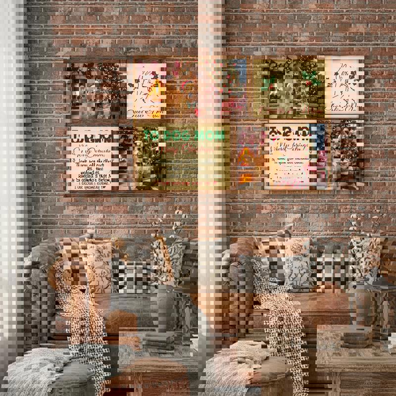 Dog & mom photo collage canvas, personalized wall art with multiple pet-owner photos, Christmas gift for a devoted dog mom Dog & mom photo collage canvas, personalized wall art with multiple pet-owner photos, Christmas gift for a devoted dog mom