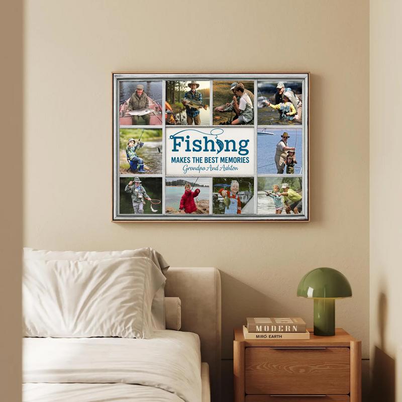 Custom Fishing Photo Canvas - Best Memories Gift for Dad/Grandpa