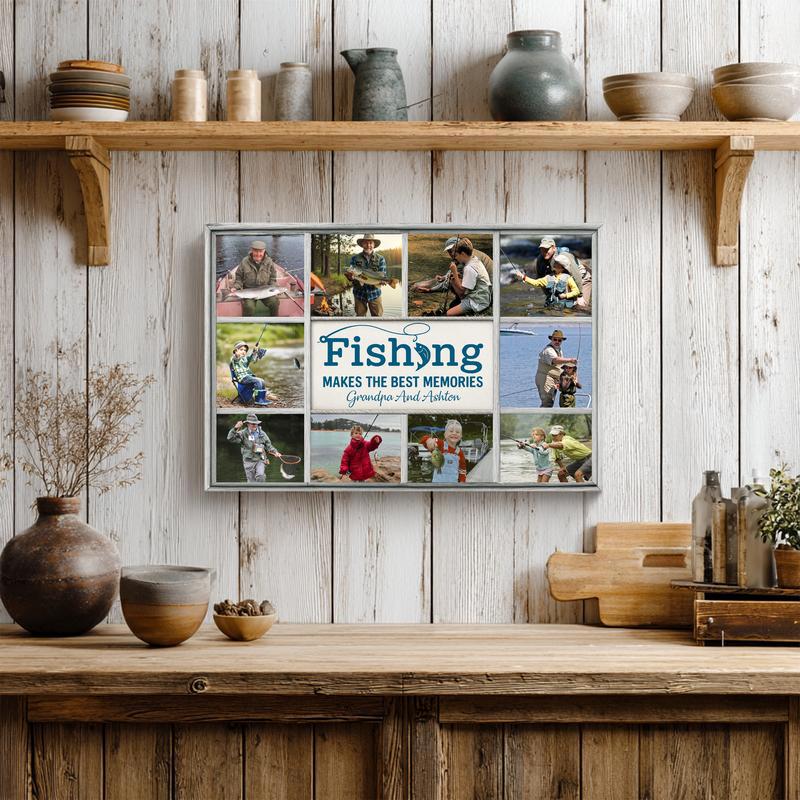 Custom Fishing Photo Canvas - Best Memories Gift for Dad/Grandpa