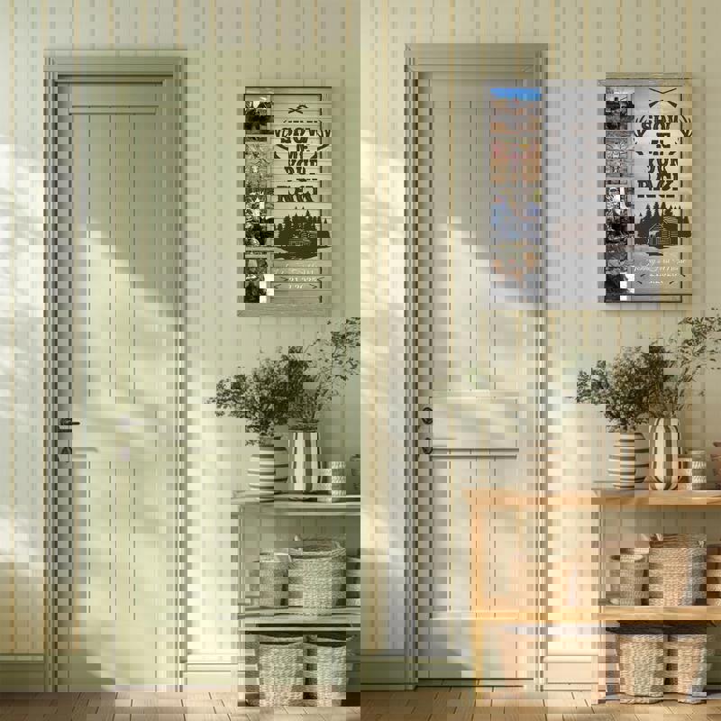 Moose hunting canvas print, personalized collage with photos and antlers, 'Show Me Your Rack' text, rustic man cave decor Moose hunting canvas print, personalized collage with photos and antlers, 'Show Me Your Rack' text, rustic man cave decor