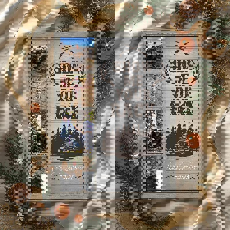 Moose hunting canvas print, personalized photo collage featuring your hunting shots and antler art, unique gift for hunters Moose hunting canvas print, personalized photo collage featuring your hunting shots and antler art, unique gift for hunters