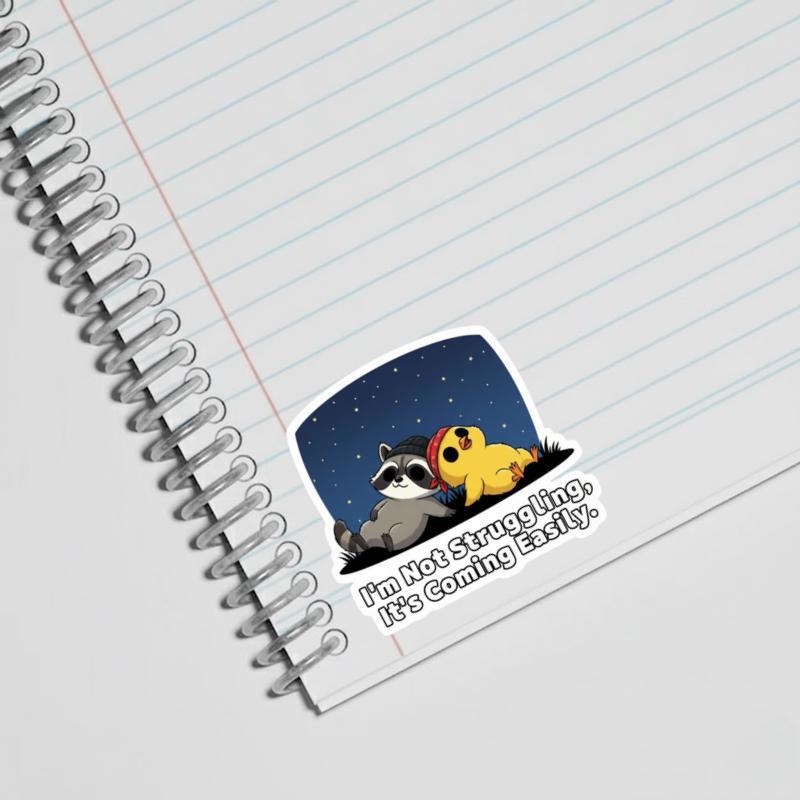 Chicken Raccoon Existential Dread Sticker - Raccsy