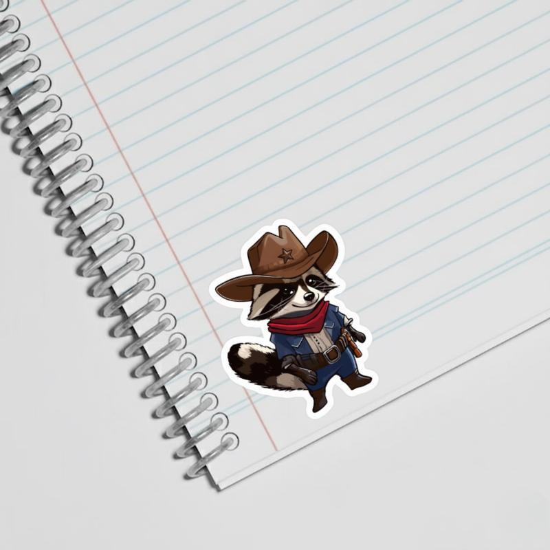Vintage Retro Cowboy Raccoon Sticker Vintage Retro Cowboy Raccoon Sticker