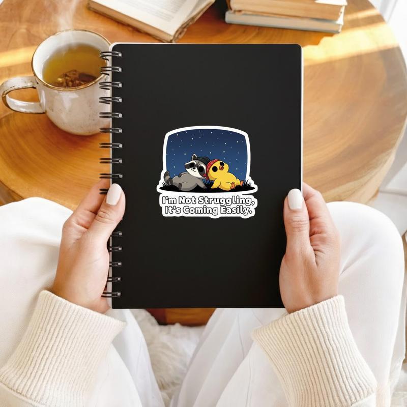 Chicken Raccoon Existential Dread Sticker - Raccsy