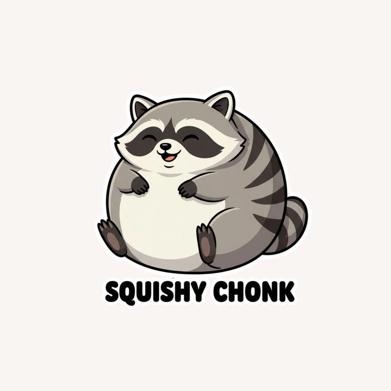 Fat Raccoon Cozy Roll Sticker - Raccsy