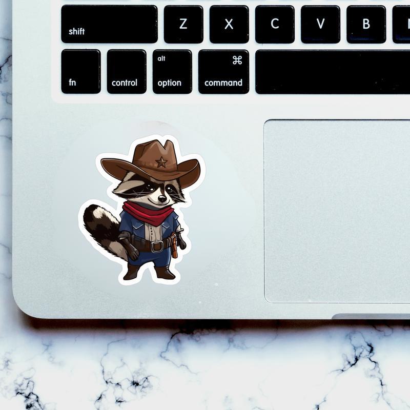 Vintage Retro Cowboy Raccoon Sticker Vintage Retro Cowboy Raccoon Sticker