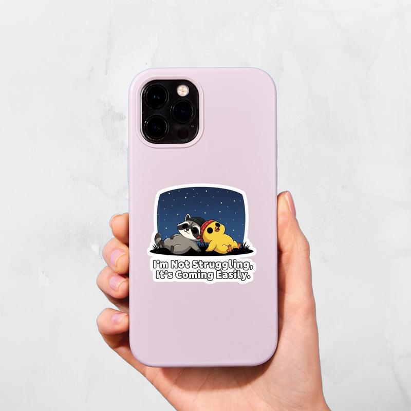 Chicken Raccoon Existential Dread Sticker - Raccsy