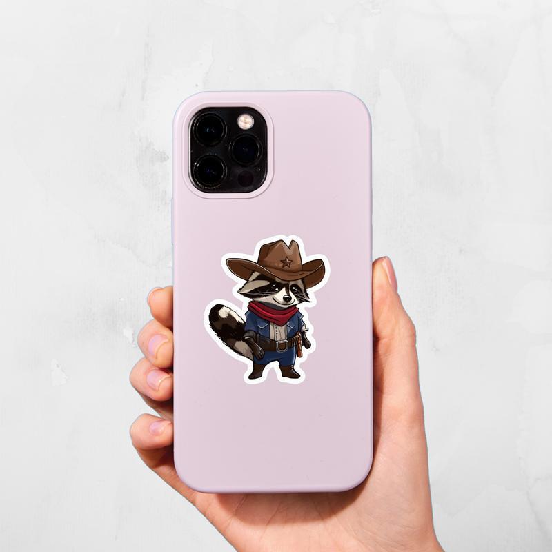 Vintage Retro Cowboy Raccoon Sticker Vintage Retro Cowboy Raccoon Sticker