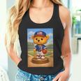 Cool Teddy Bear Baseball Player Illustration Graphic s タンクトップ