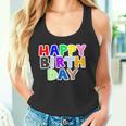 Happy Birthday（ハッピーバースデー）カラフルポップ【お誕生日 プリント】サプライズ 文字 イベントデザイン タンクトップ