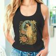エレガントなガーデンフローラルに囲まれたヴィンテージシャム猫 タンクトップ
