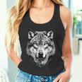 オオカミのモチーフ オオカミが大好き オオカミの群れ オオカミの犬 野生のオオカミ タンクトップ