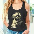 ギターロッカー ギタリスト 動物 パンク グランジ犬とマルチーズ タンクトップ