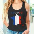 フランスの地図の中のフランス国旗tシャツ タンクトップ