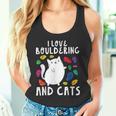 ロッククライミングホールズ クライマー キュート I Love ボルダリングと猫 タンクトップ