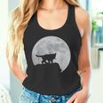 月と猫のシルエット ソマリ猫 タンクトップ