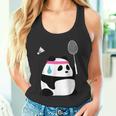 疲れきったバドミントンパンダ 面白いかわいいシャトルコック動物 タンクトップ