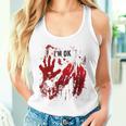 I'm Ok シャツ 血まみれ シャツ 手 血のはね 血 ステンド タンクトップ