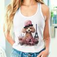 かわいい フランス パリ エッフェル塔 トイプードル パリジャンプードル 長袖tシャツ タンクトップ