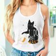 私は何をしたい黒猫カップ面白いグラフィック猫愛好家 タンクトップ