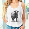 羊 アニマルプリント 動物園 ドローイング アート 絵画 羊 タンクトップ
